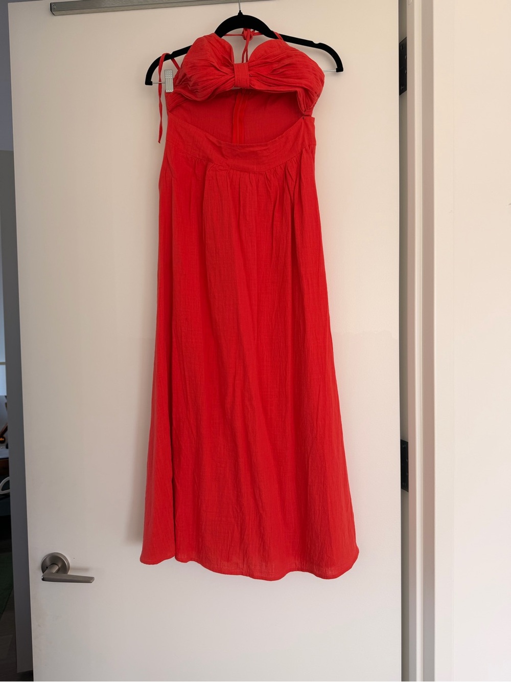 Red Strapless Maxi Dress